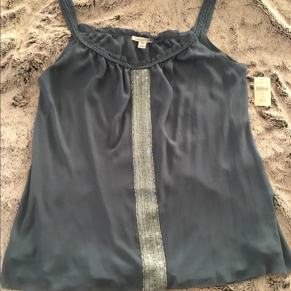 NWT Coldwater Creek Sequin Trim Tank Top